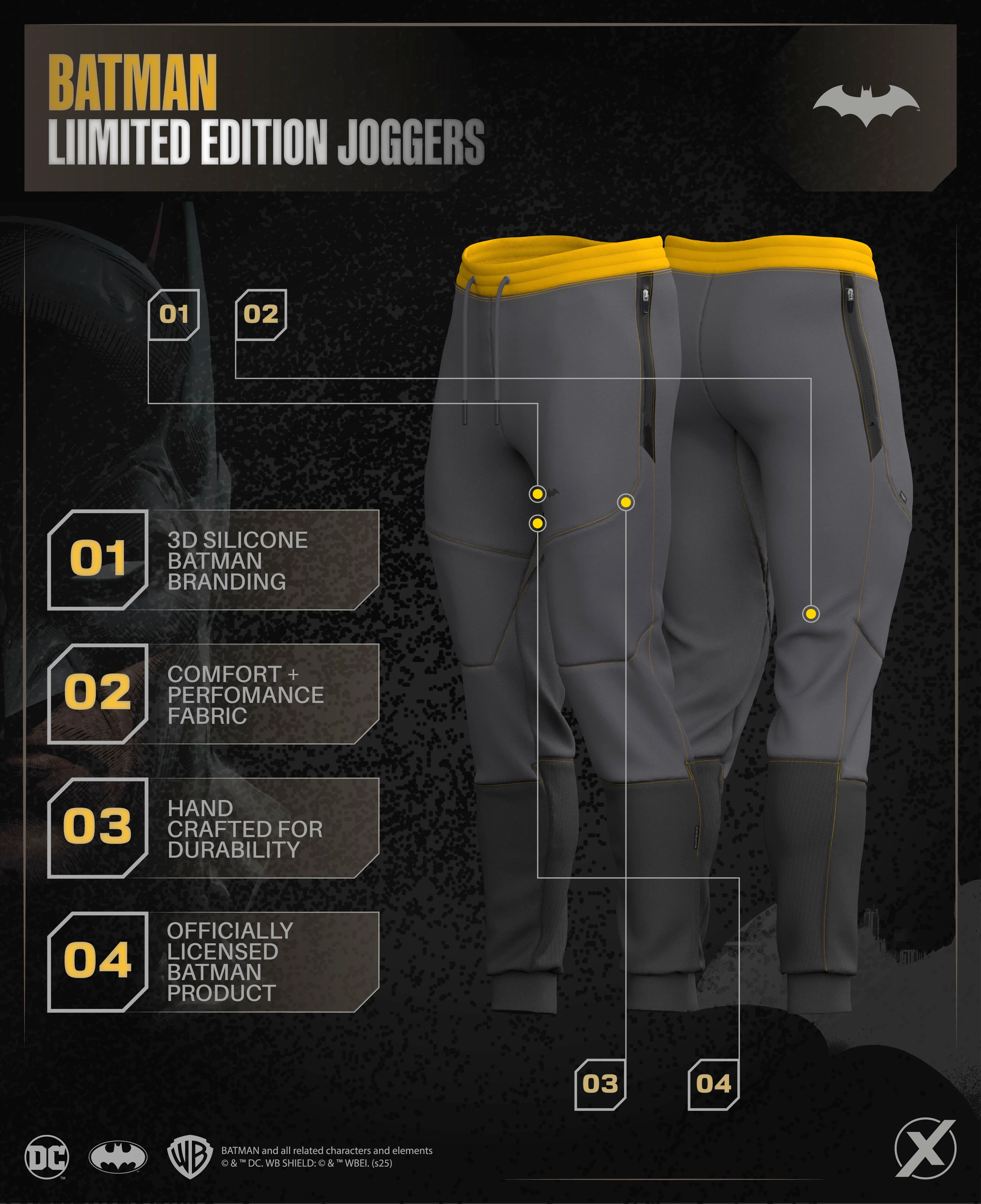 BATMAN Limited Edition Performance Joggers 1 of 999 - Image 2