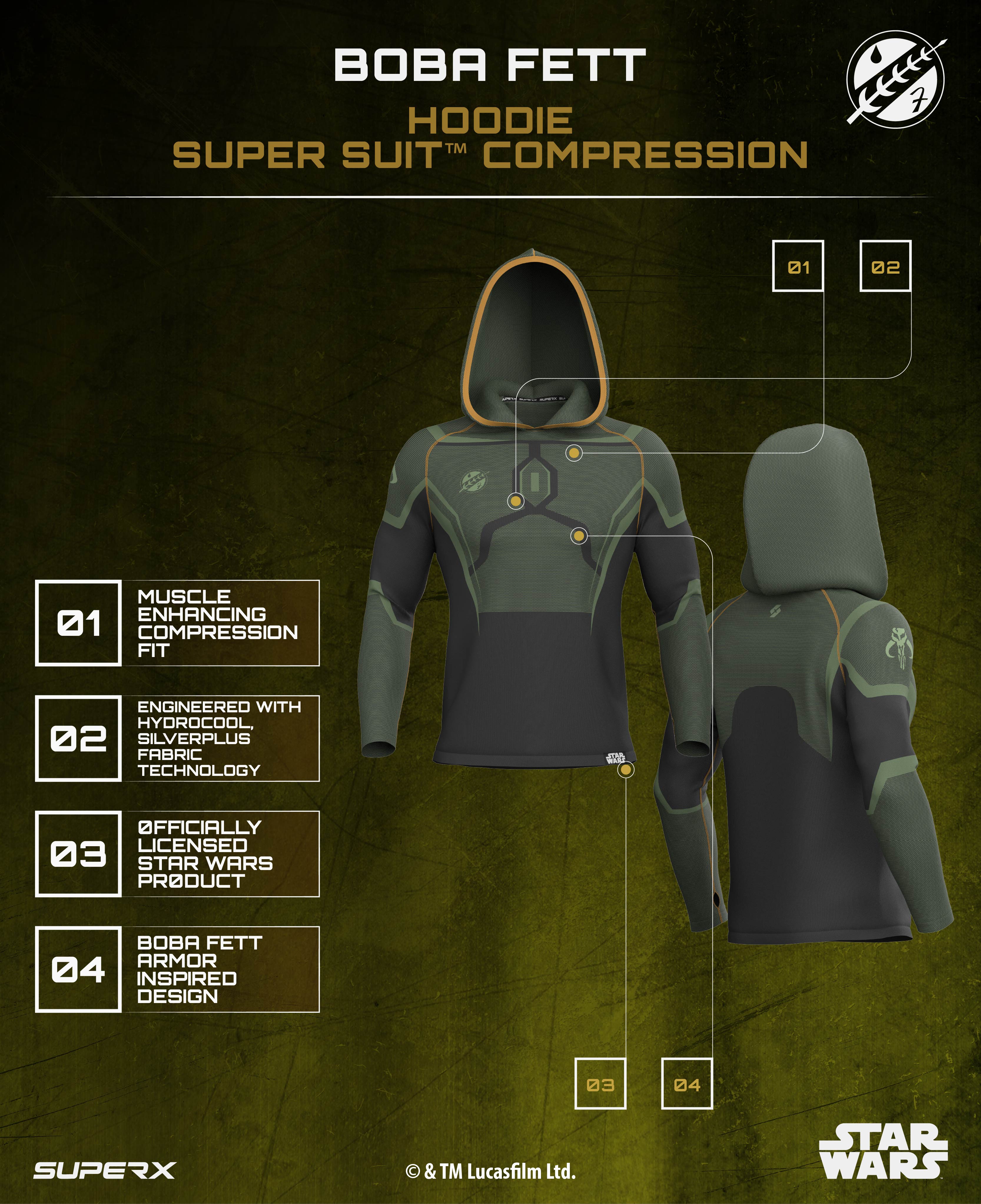 BOBA FETT Super Suit™ Compression Pullover Hoodie - Image 3