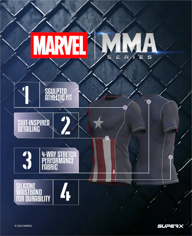 Captain America Short Sleeve MMA Rash Guard - Image 8