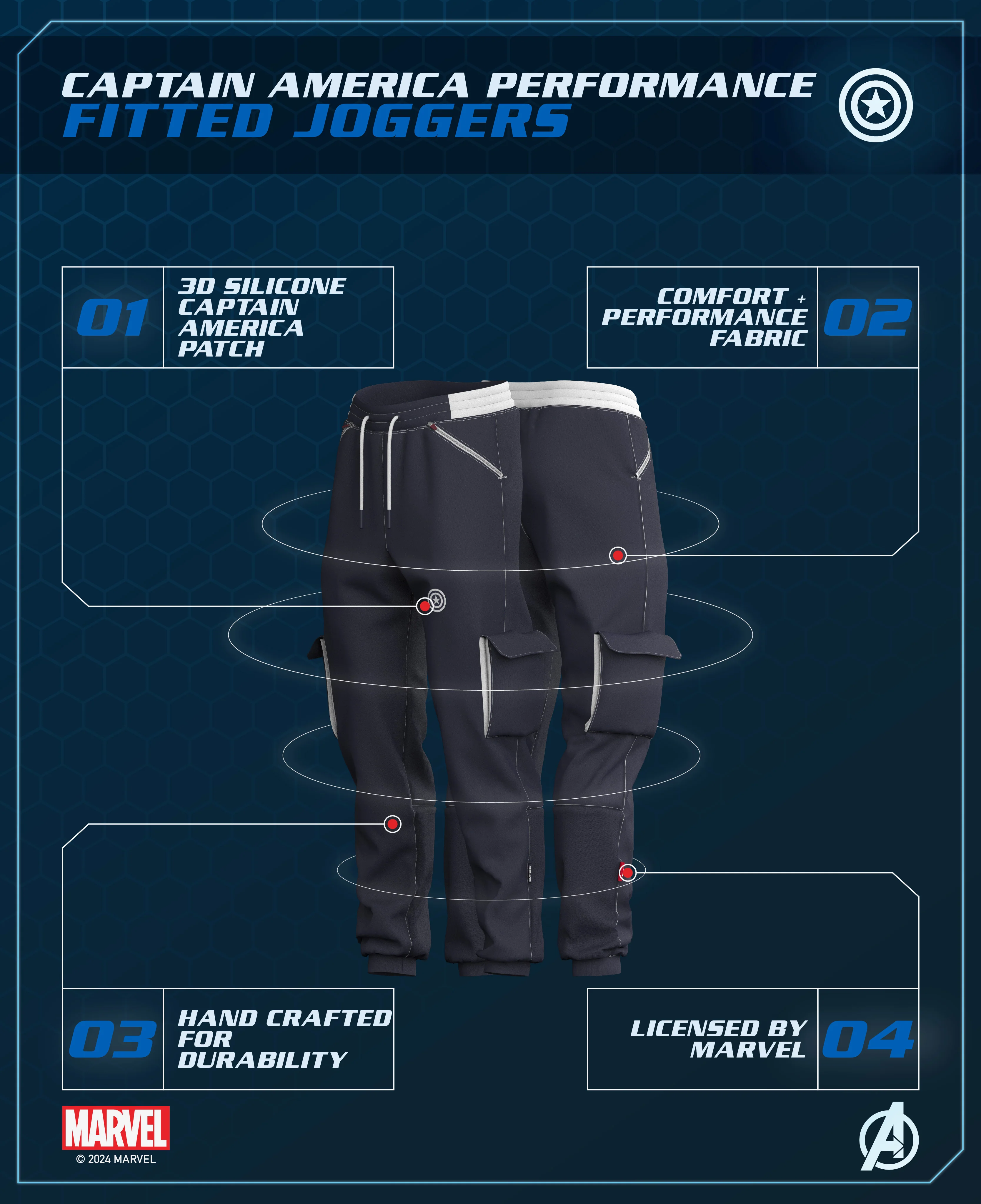 CAPTAIN AMERICA Limited Edition Performance Cargo Joggers - Image 7