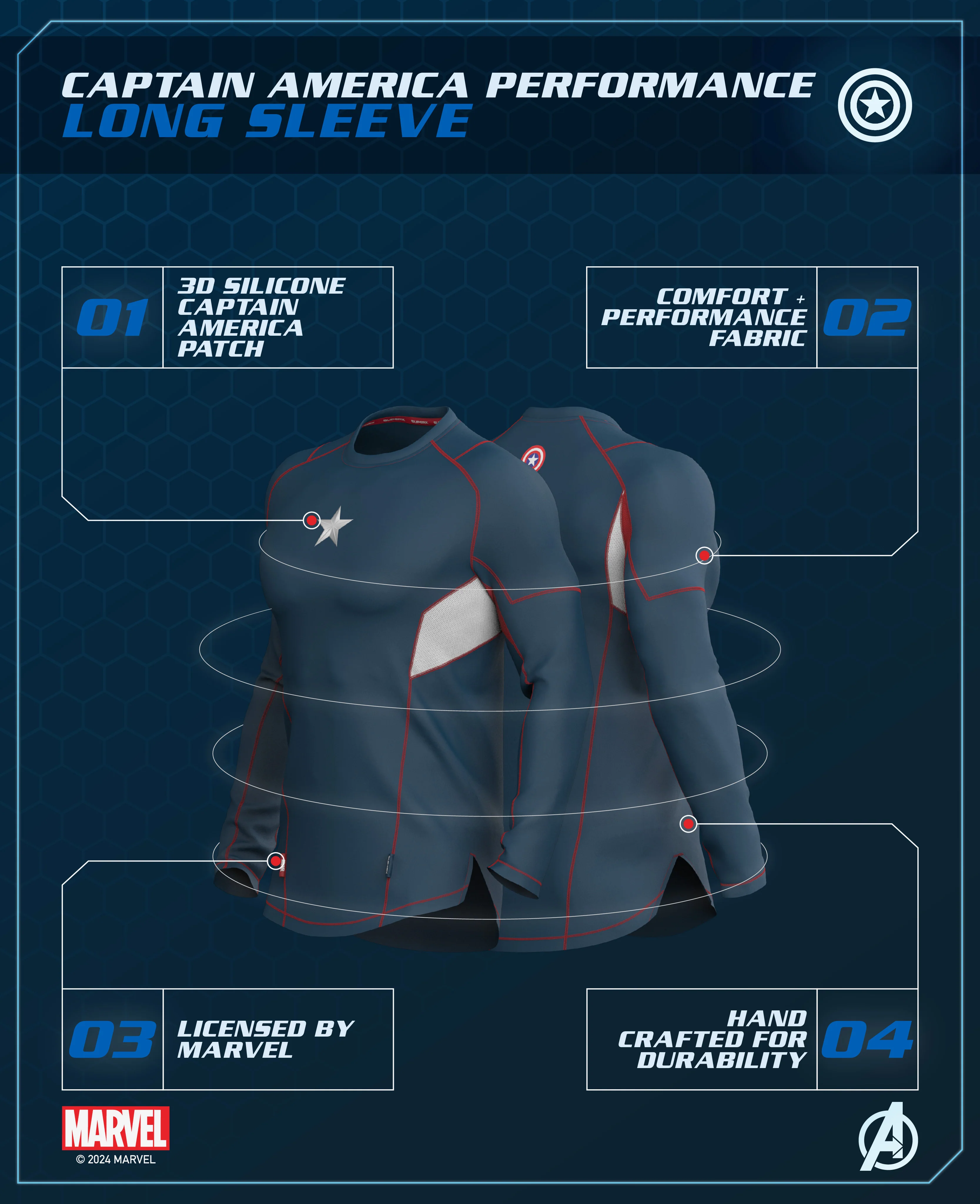 CAPTAIN AMERICA Performance Long Sleeve - Image 6