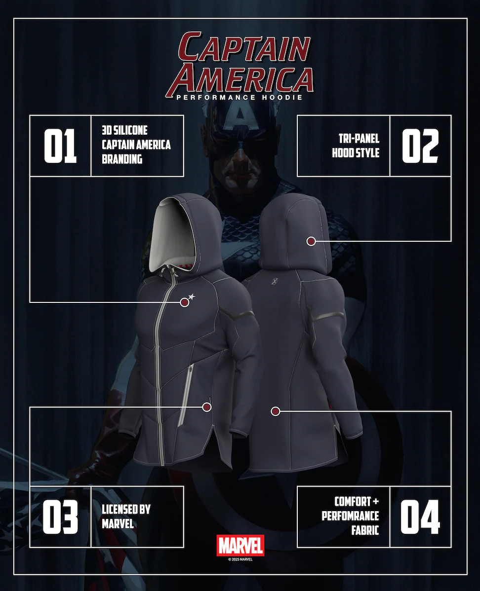 Captain America Limited Edition Performance Zippered Hoodie - Image 6