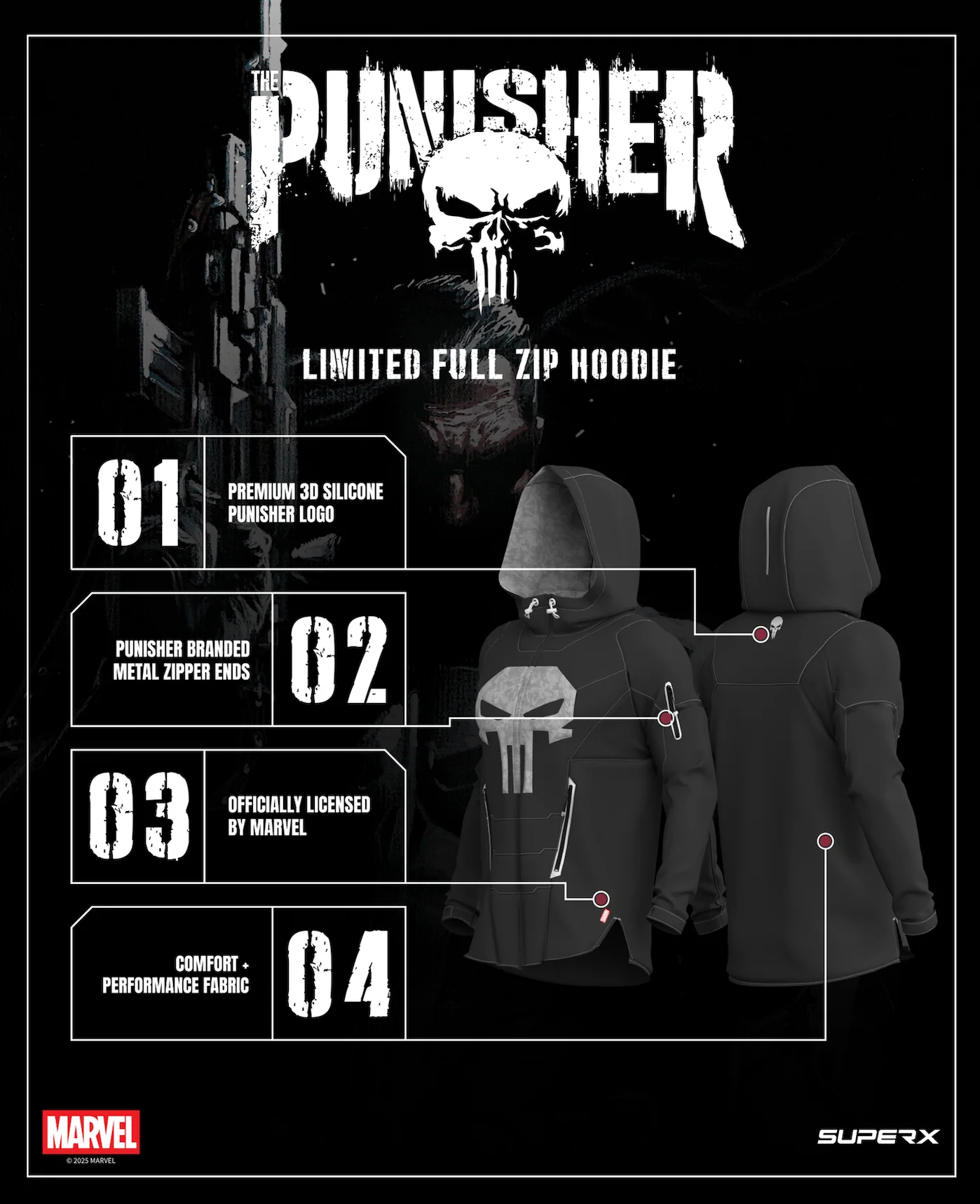 Marvel’s Punisher Limited Edition Tactical Performance Hoodie - Image 10