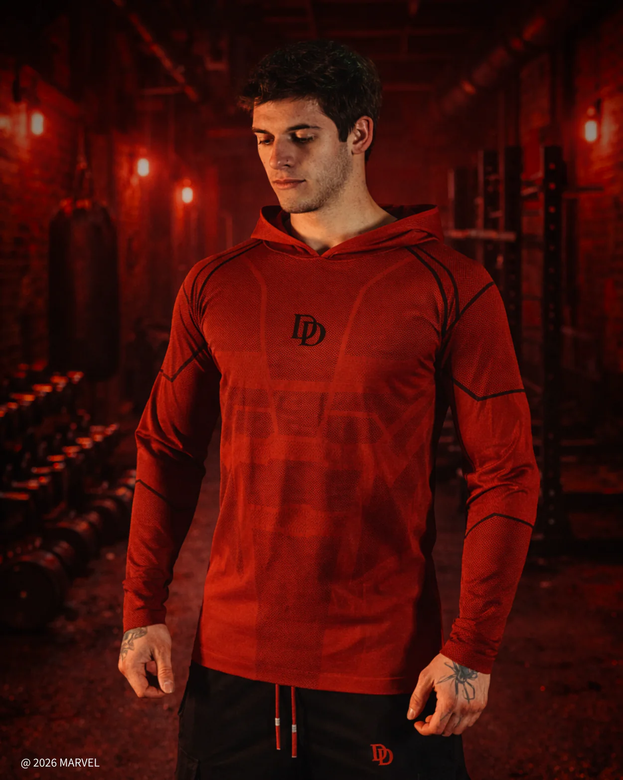 DAREDEVIL Super Suit™ Compression Pullover Hoodie - Crimson - Image 4