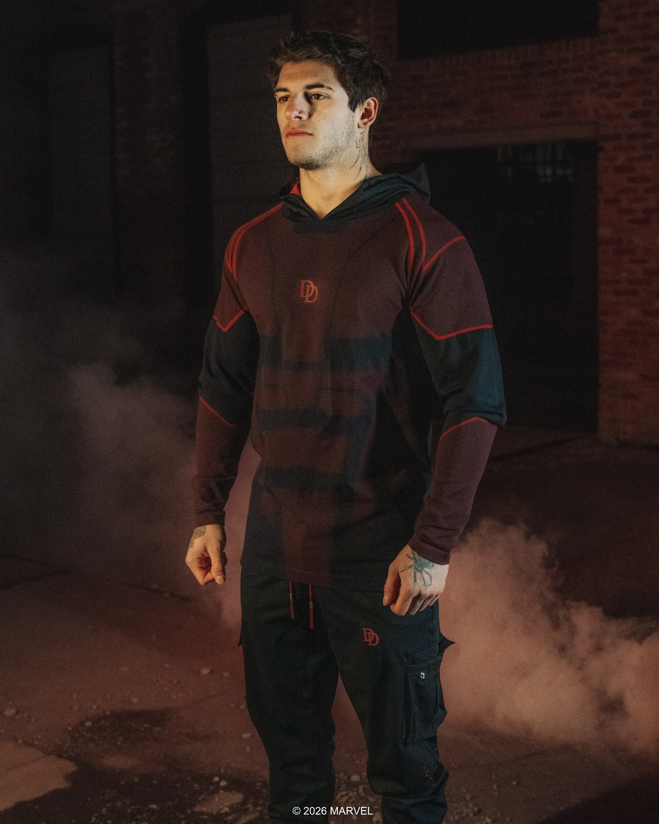 DAREDEVIL Super Suit™ Compression Pullover Hoodie - Midnight Black - Image 10
