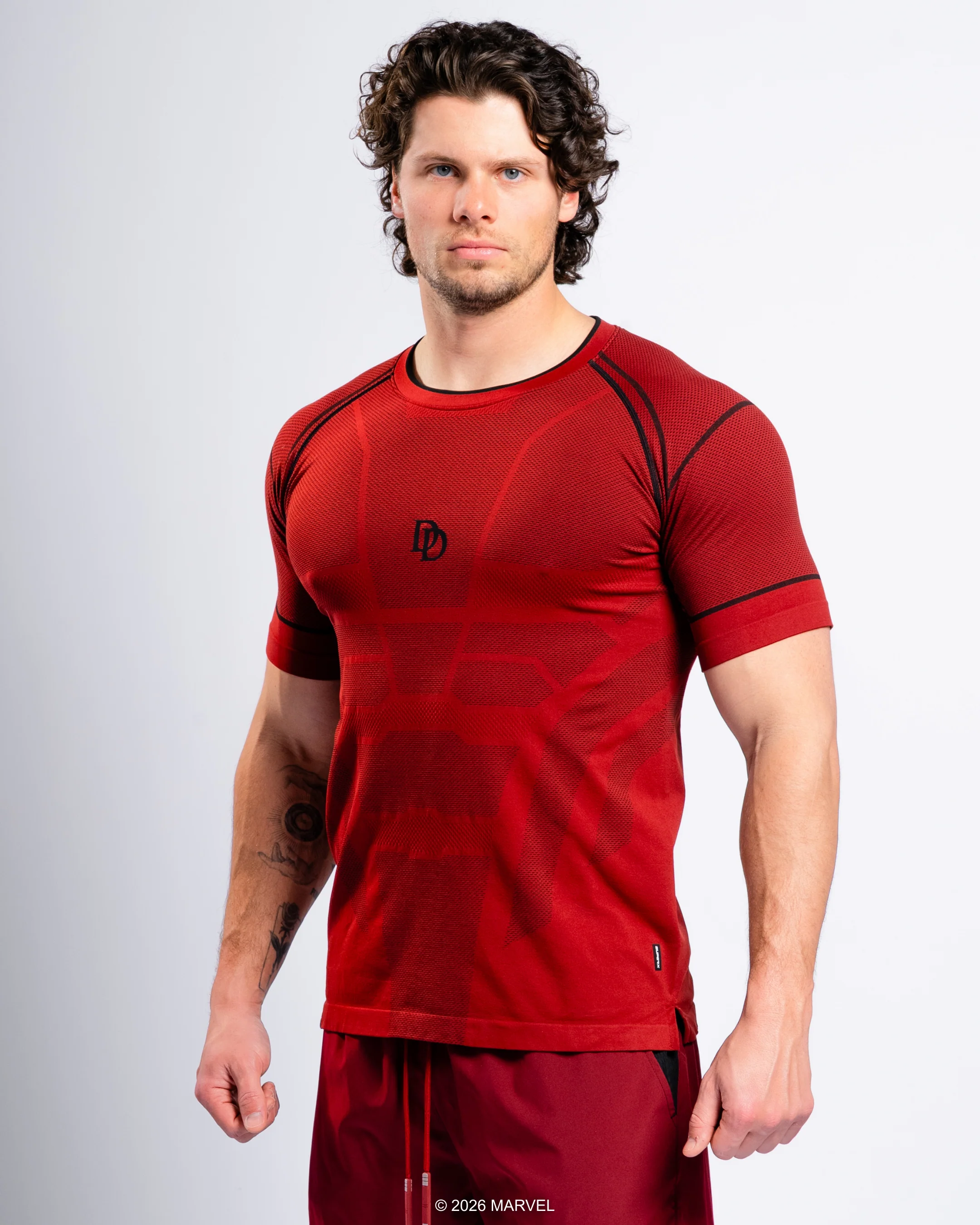 DAREDEVIL Super Suit™ Compression Short Sleeve - Crimson - Image 5