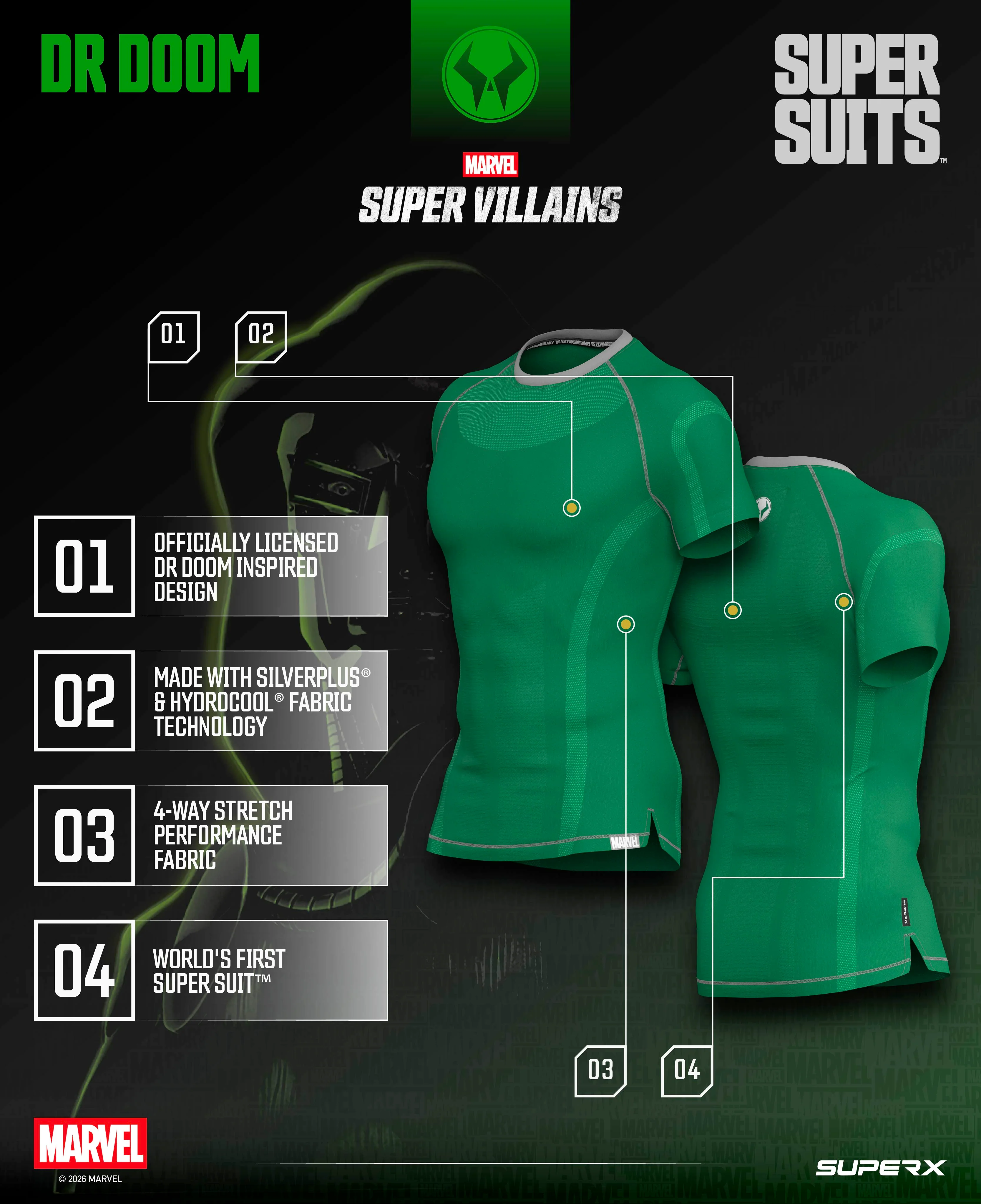 DOCTOR DOOM Super Suit™ Compression Short Sleeve - Image 3