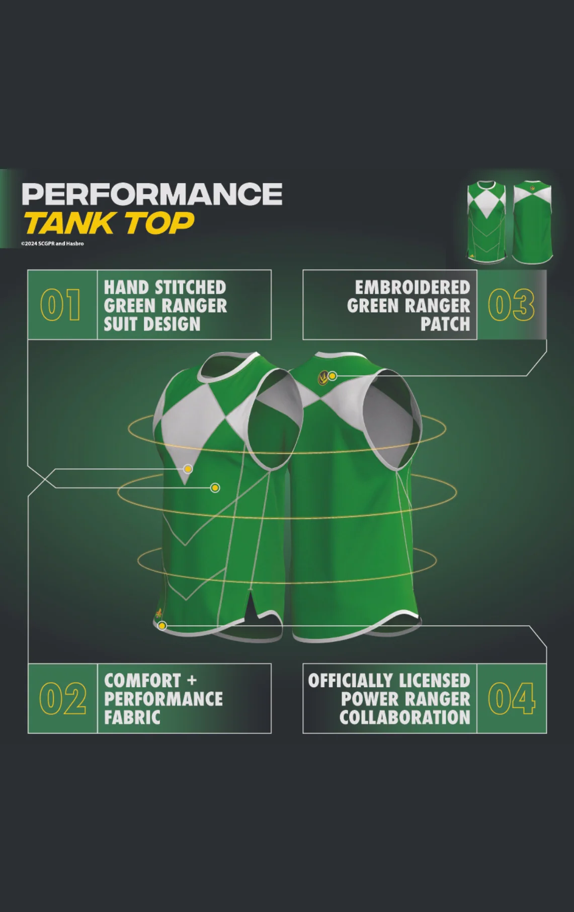 Green Ranger Performance Tank Top - Image 3