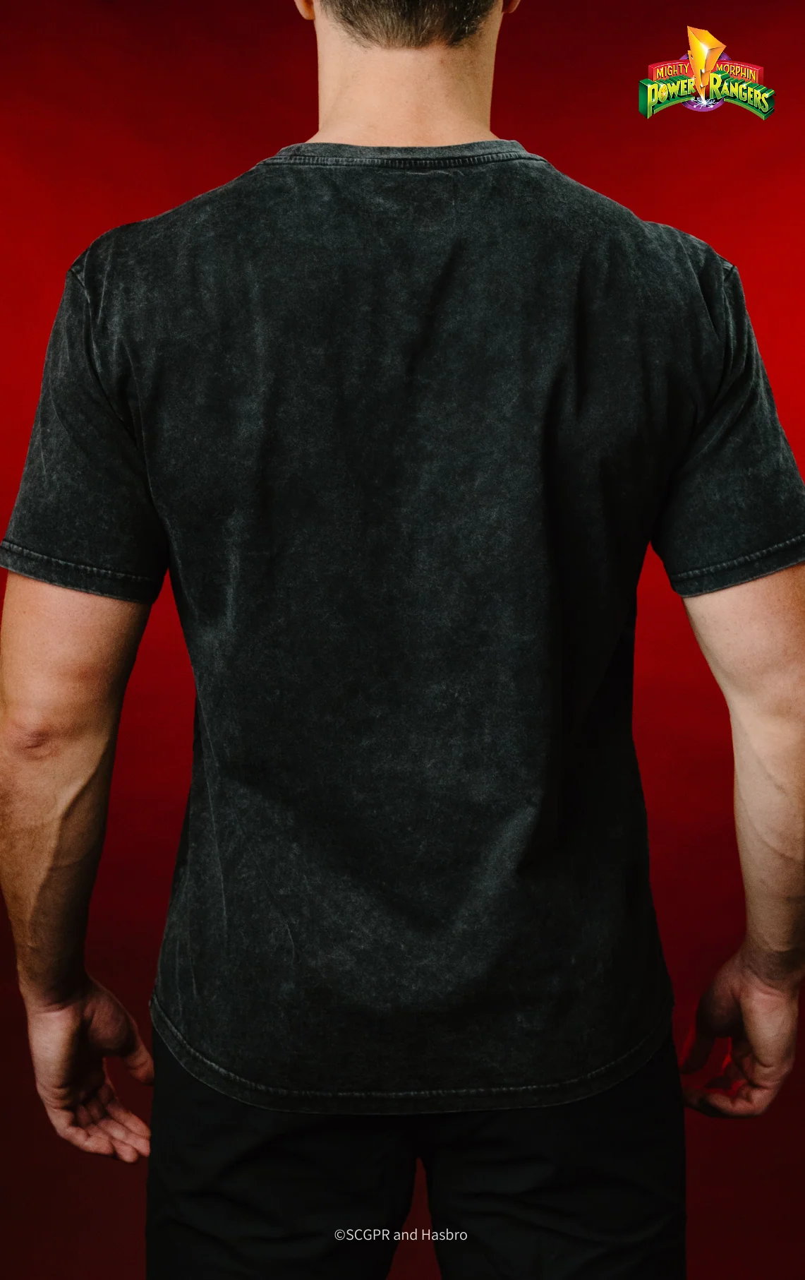 Red Ranger Retro Graphic Acid Wash Tee - Image 3