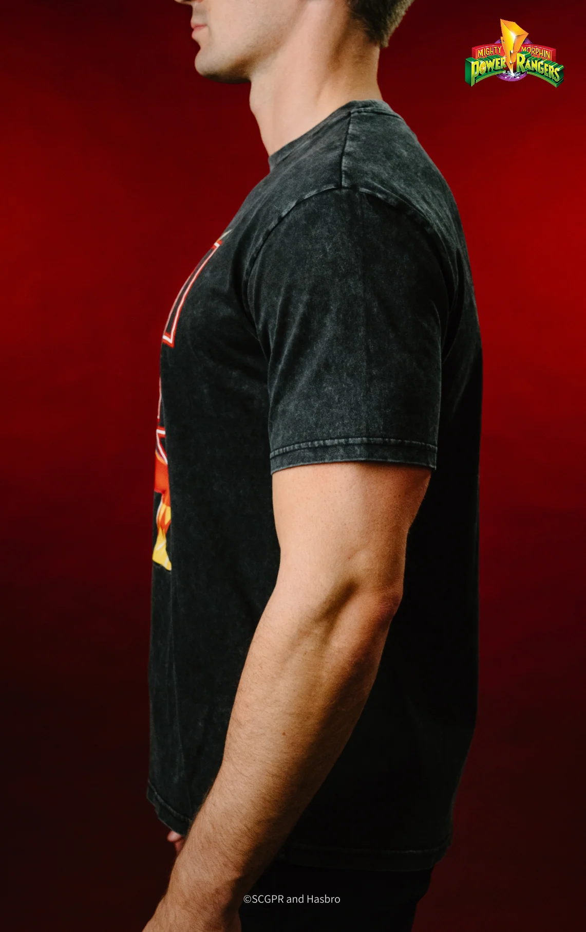 Red Ranger Retro Graphic Acid Wash Tee - Image 6