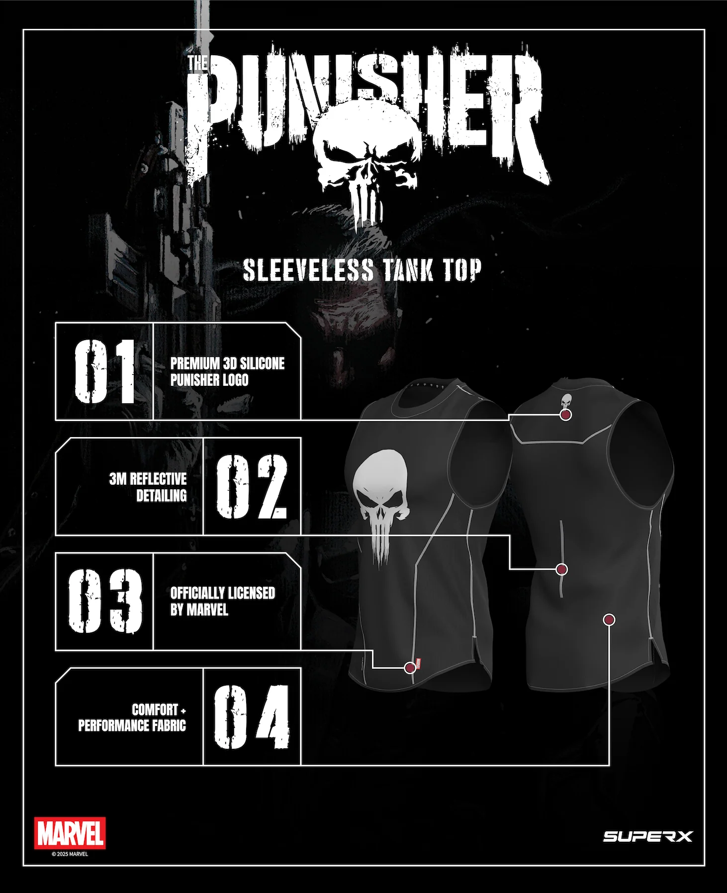 Marvel’s Punisher Performance Tank Top - Image 5