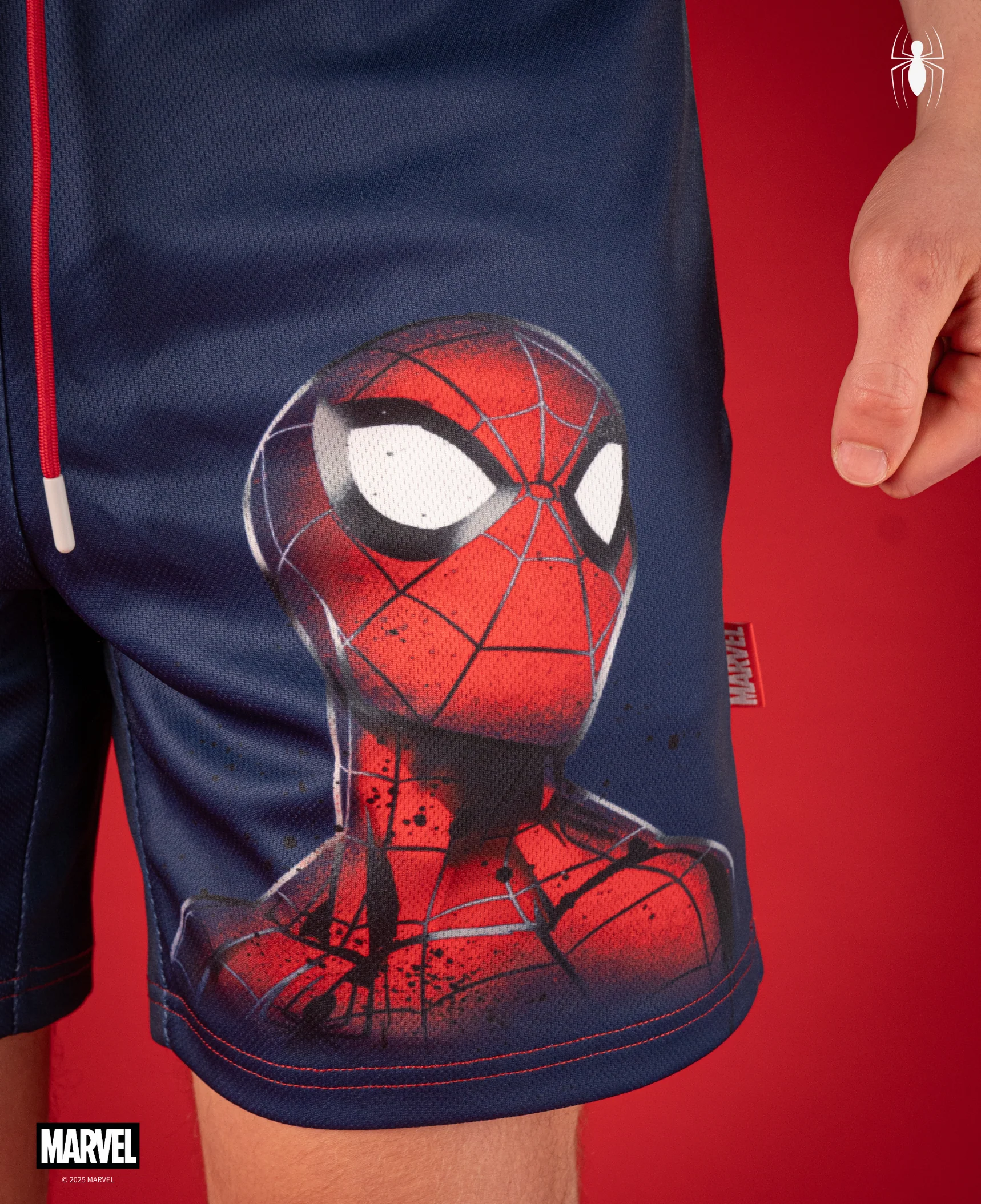 SPIDER-MAN Performance Graphic Shorts 7" - Spidey Blue - Image 3