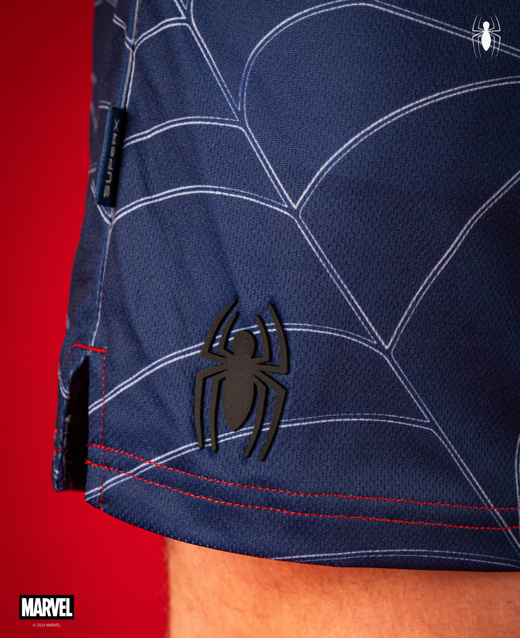 SPIDER-MAN Performance Graphic Shorts 7" - Spidey Blue - Image 4
