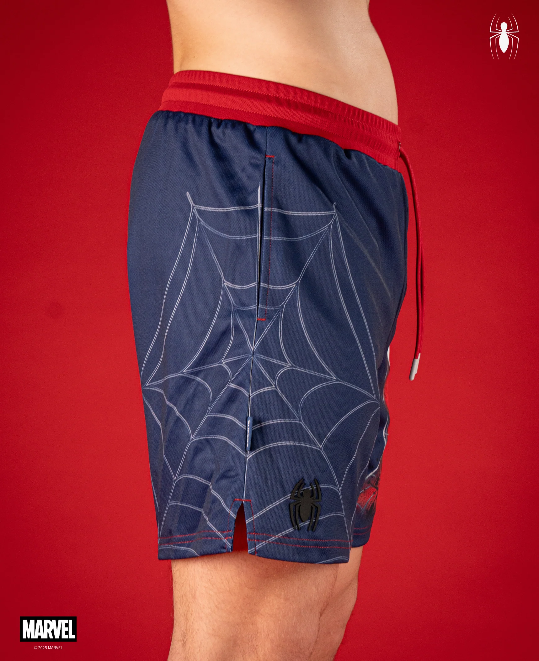 SPIDER-MAN Performance Graphic Shorts 7" - Spidey Blue - Image 5
