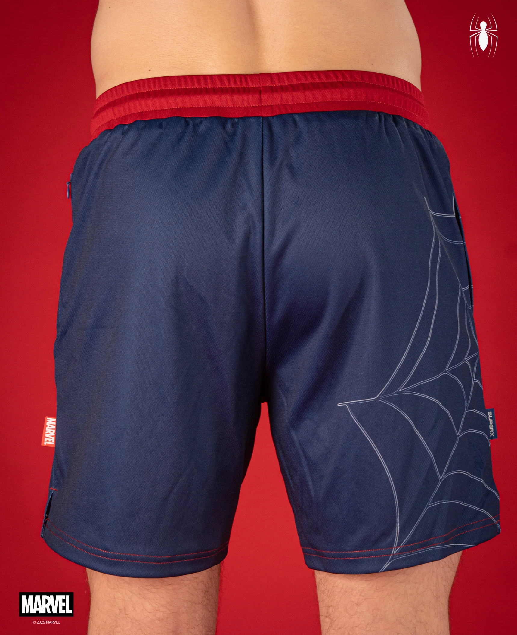 SPIDER-MAN Performance Graphic Shorts 7" - Spidey Blue - Image 6