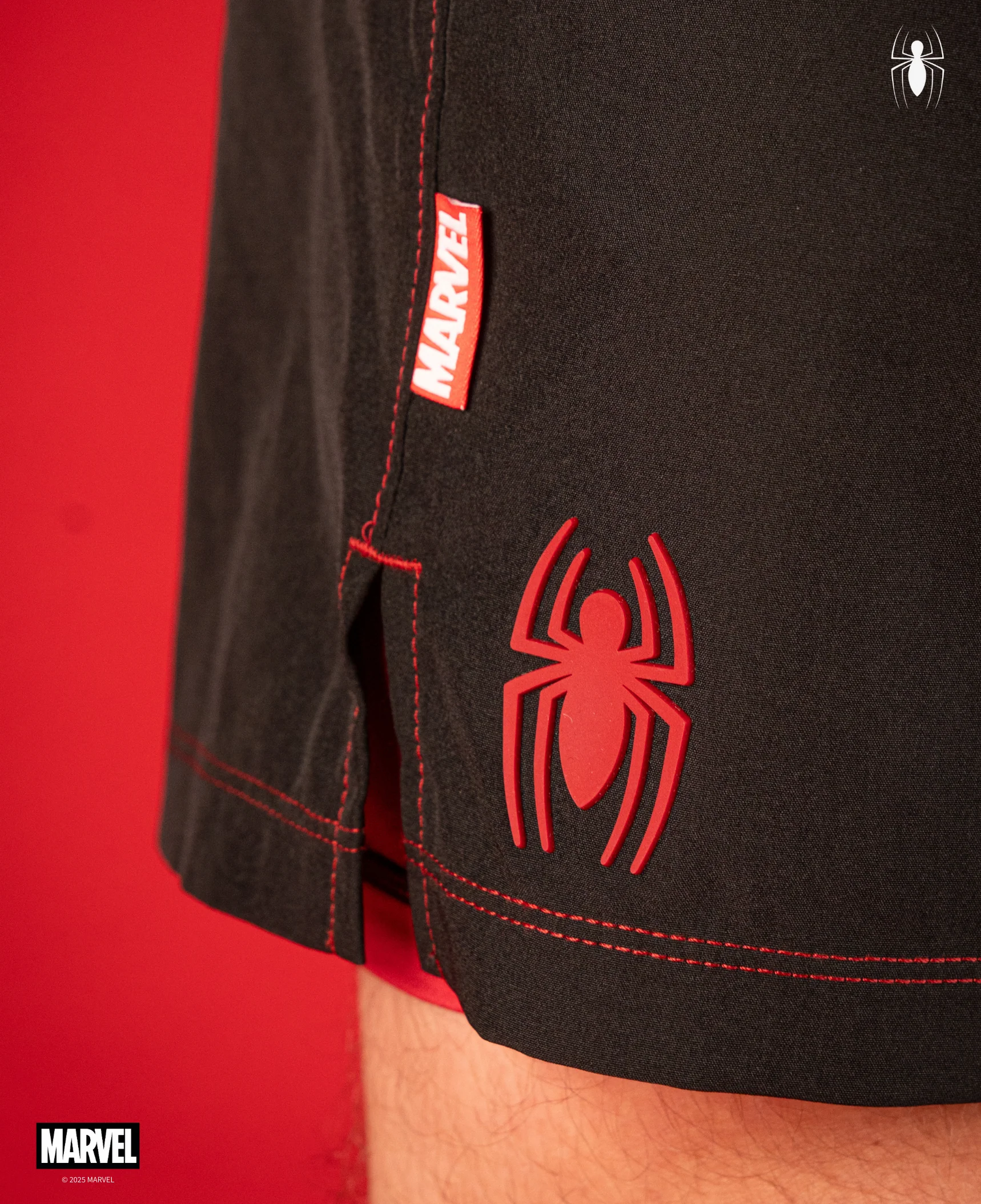 SPIDER-MAN Performance Lined Shorts 7" - Venom Black - Image 4