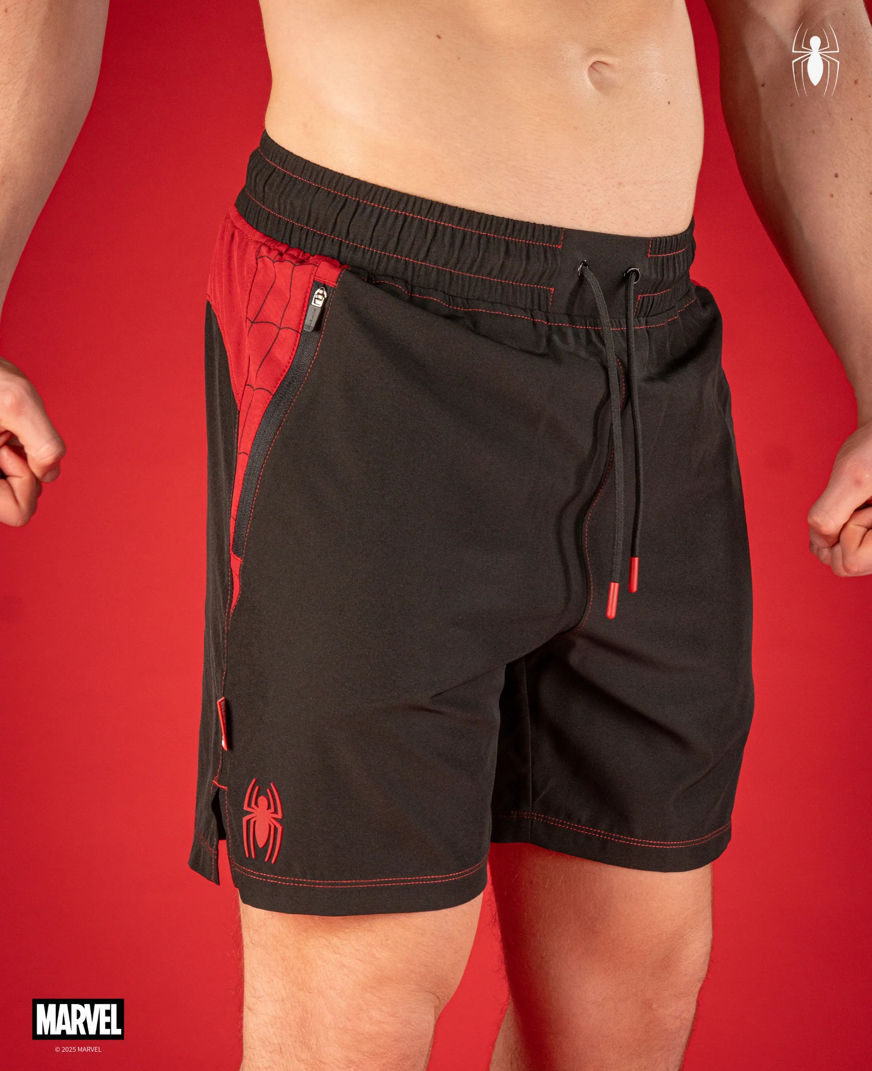 SPIDER-MAN Performance Lined Shorts 7" - Venom Black - Image 7