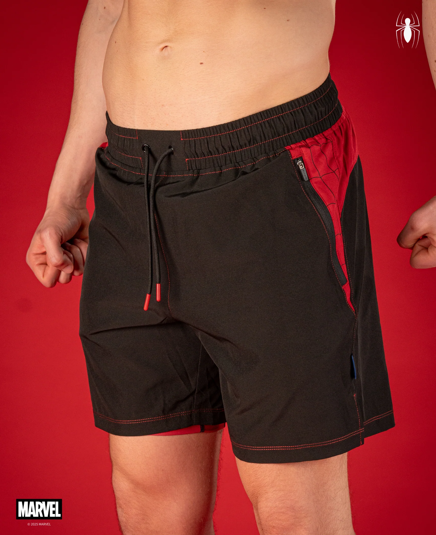 SPIDER-MAN Performance Lined Shorts 7" - Venom Black - Image 8