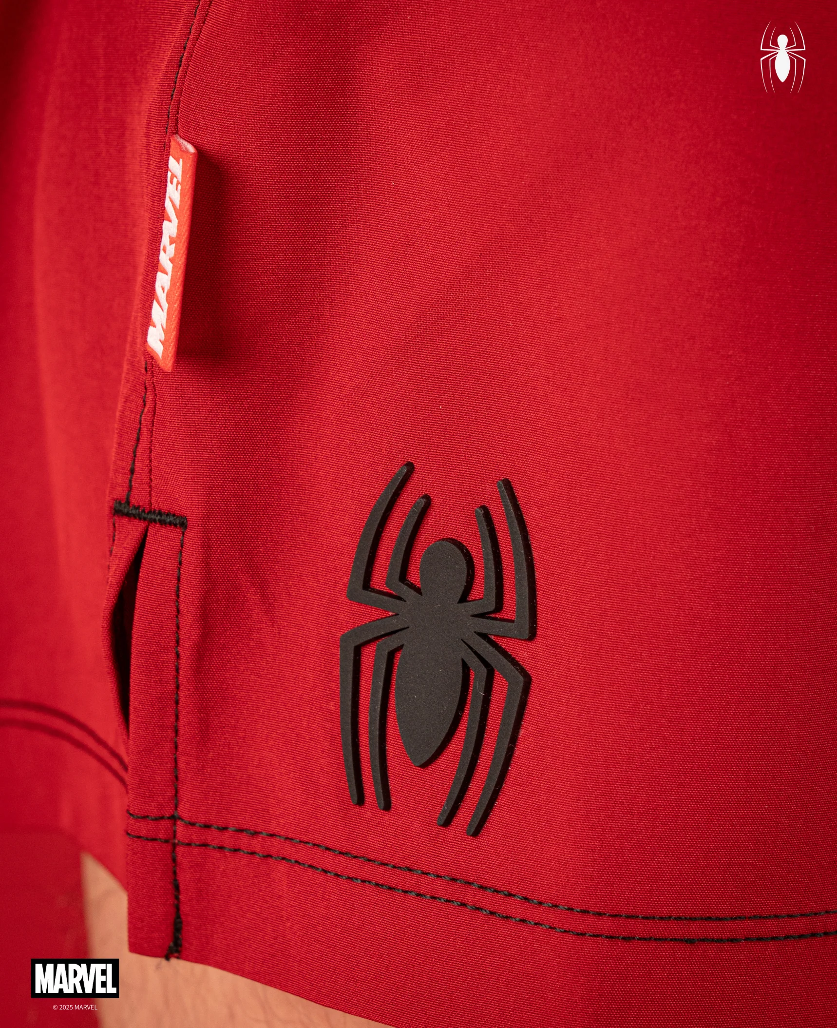 SPIDER-MAN Performance Lined Shorts 7" - Spidey Red - Image 4