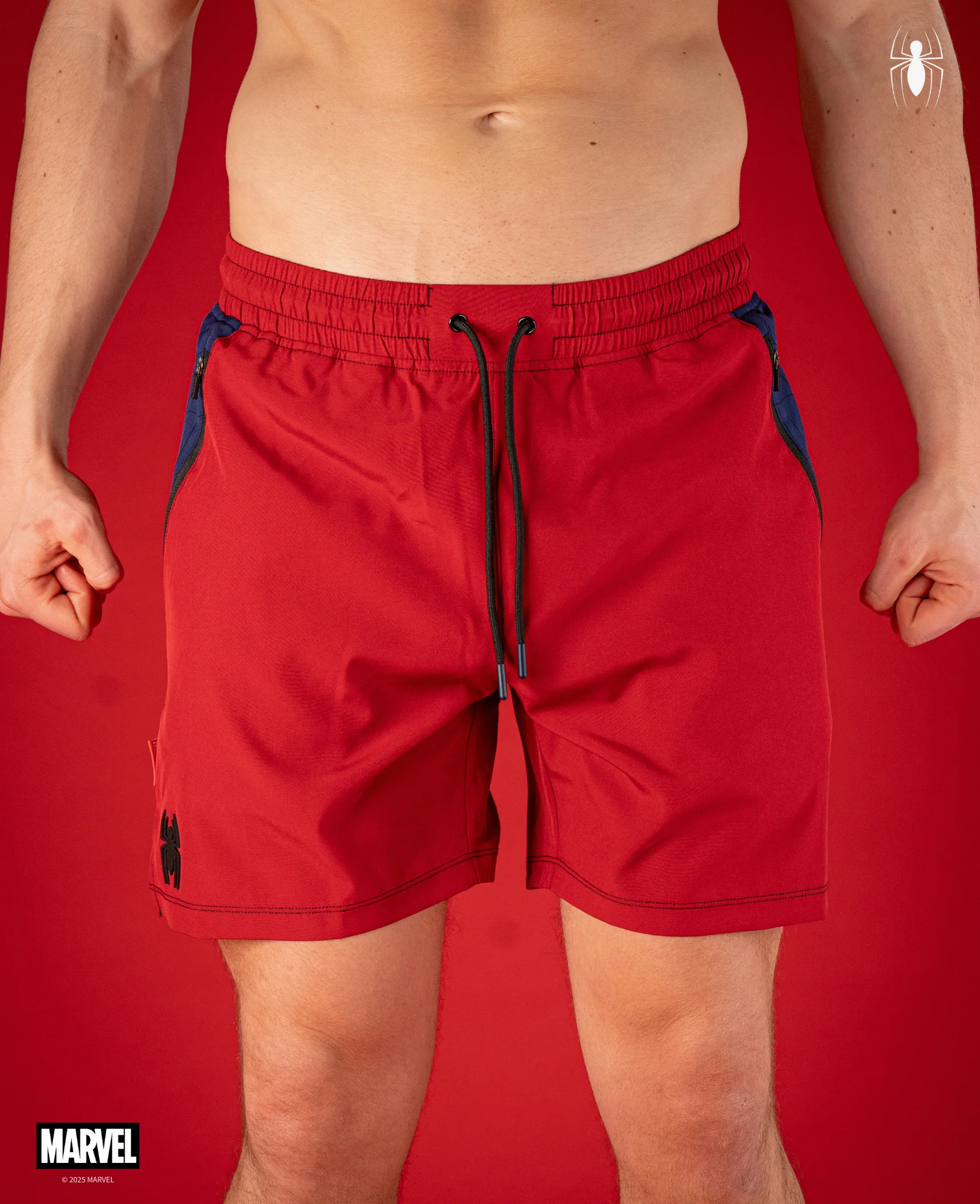 SPIDER-MAN Performance Lined Shorts 7" - Spidey Red - Image 7