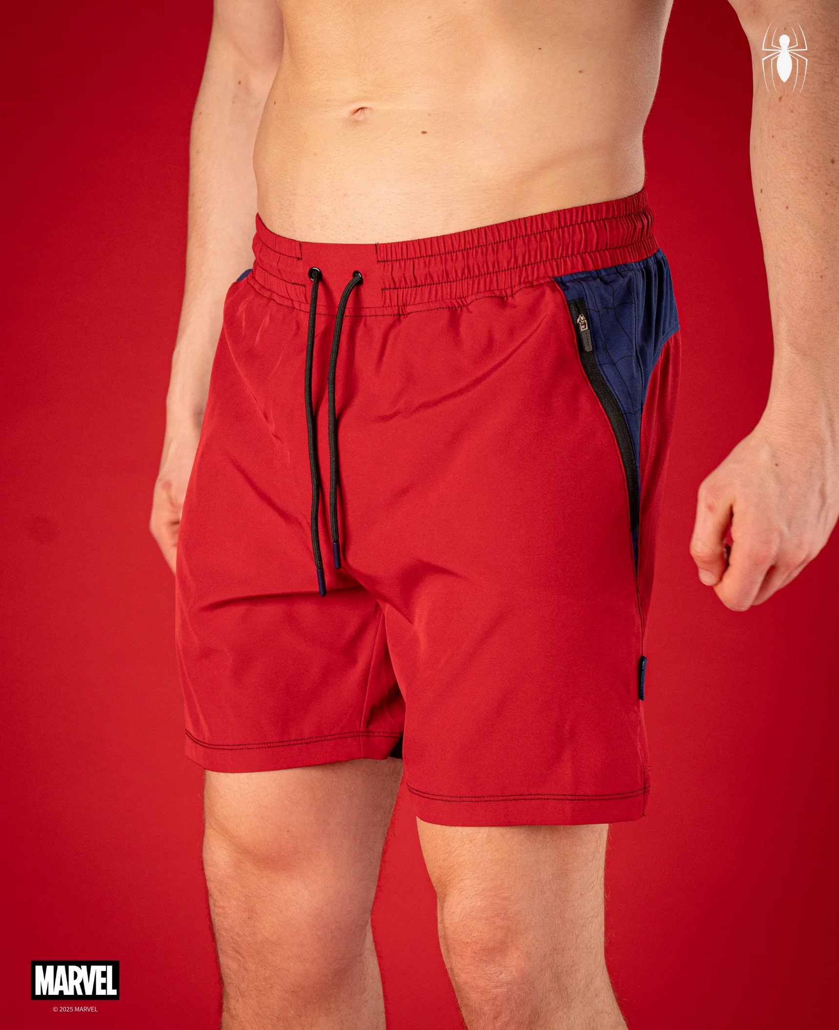 SPIDER-MAN Performance Lined Shorts 7" - Spidey Red - Image 8