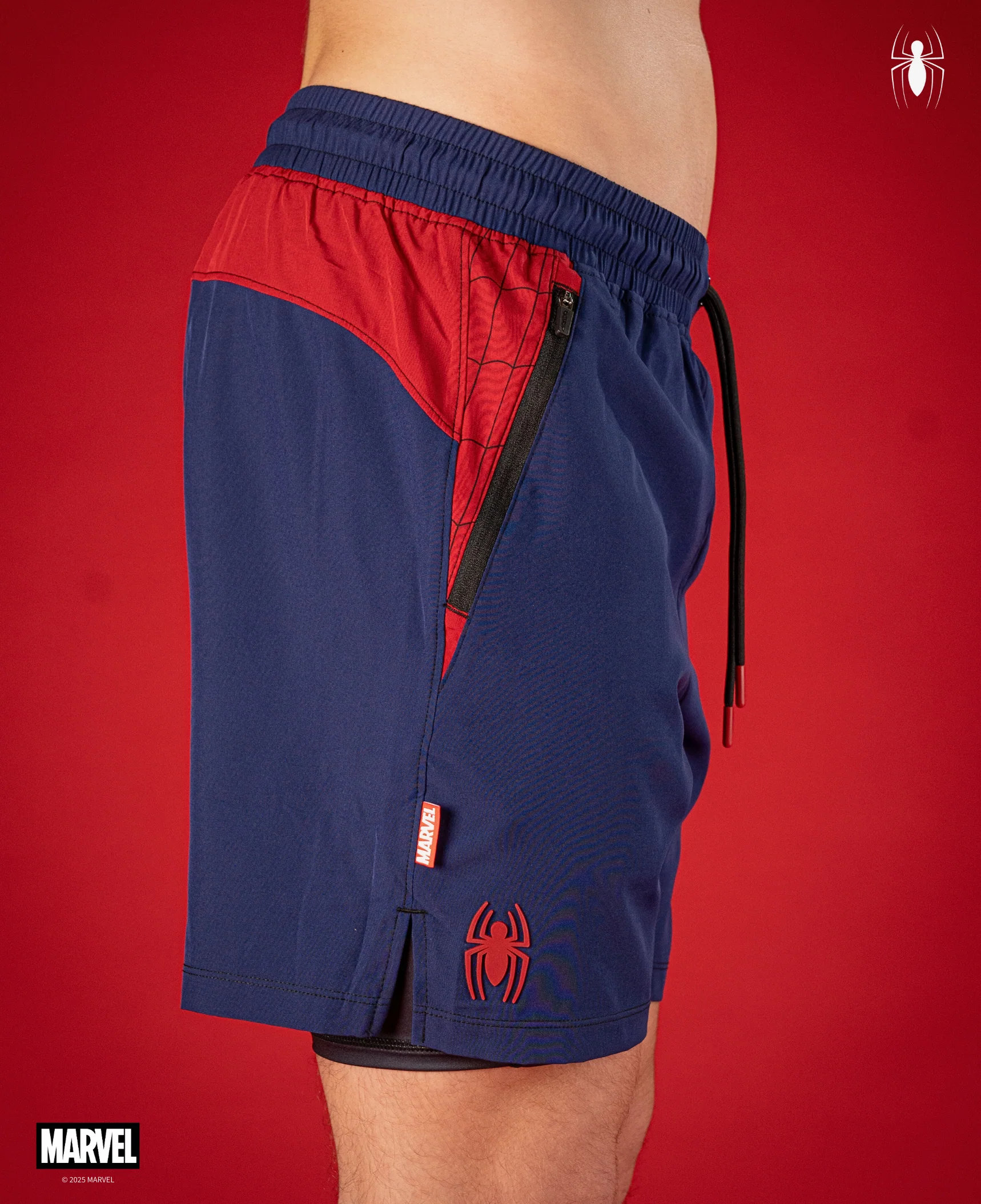 SPIDER-MAN Performance Lined Shorts 7" - Carnage Blue - Image 2