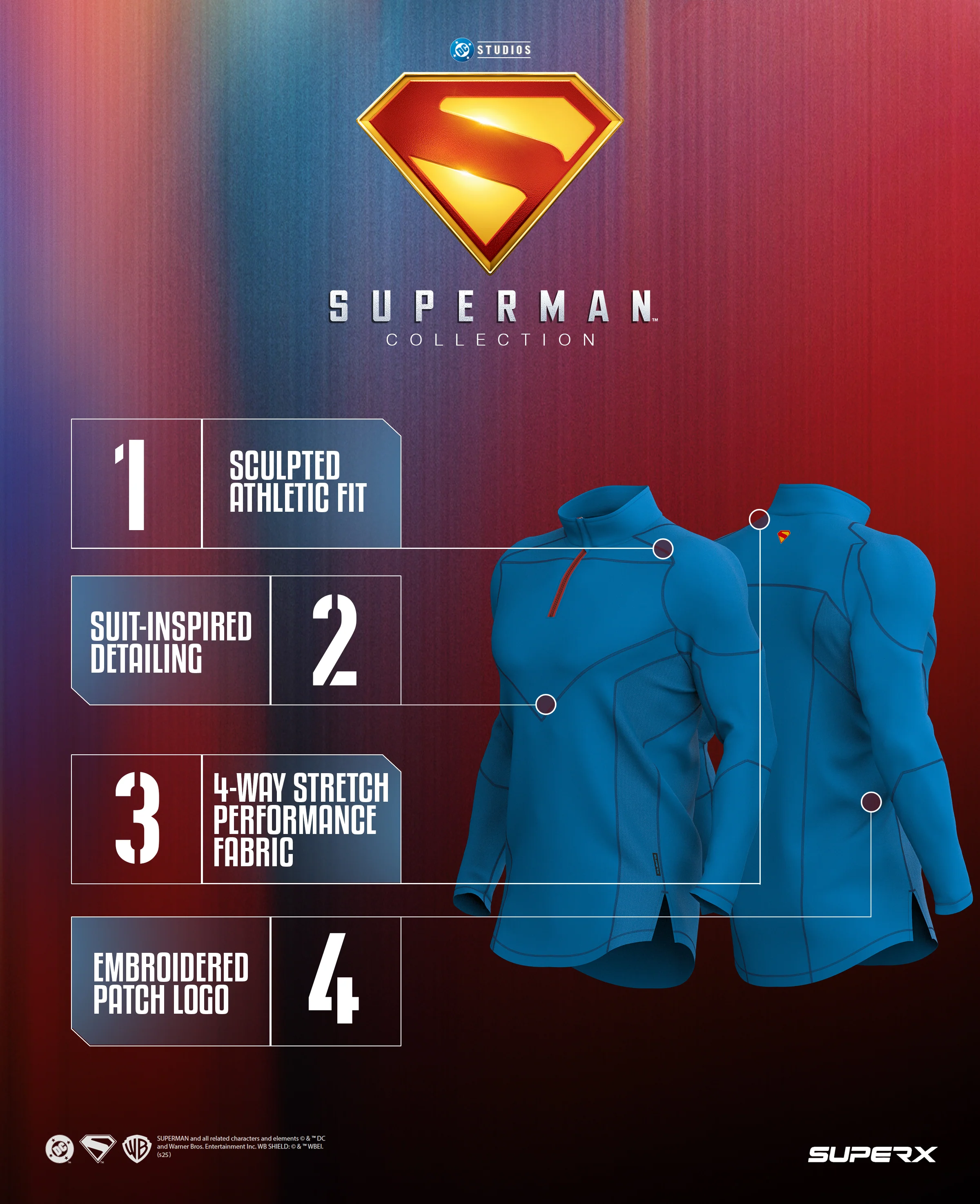 SUPERMAN Kryptonian Armor 1/4 Zip Long Sleeve - Image 10