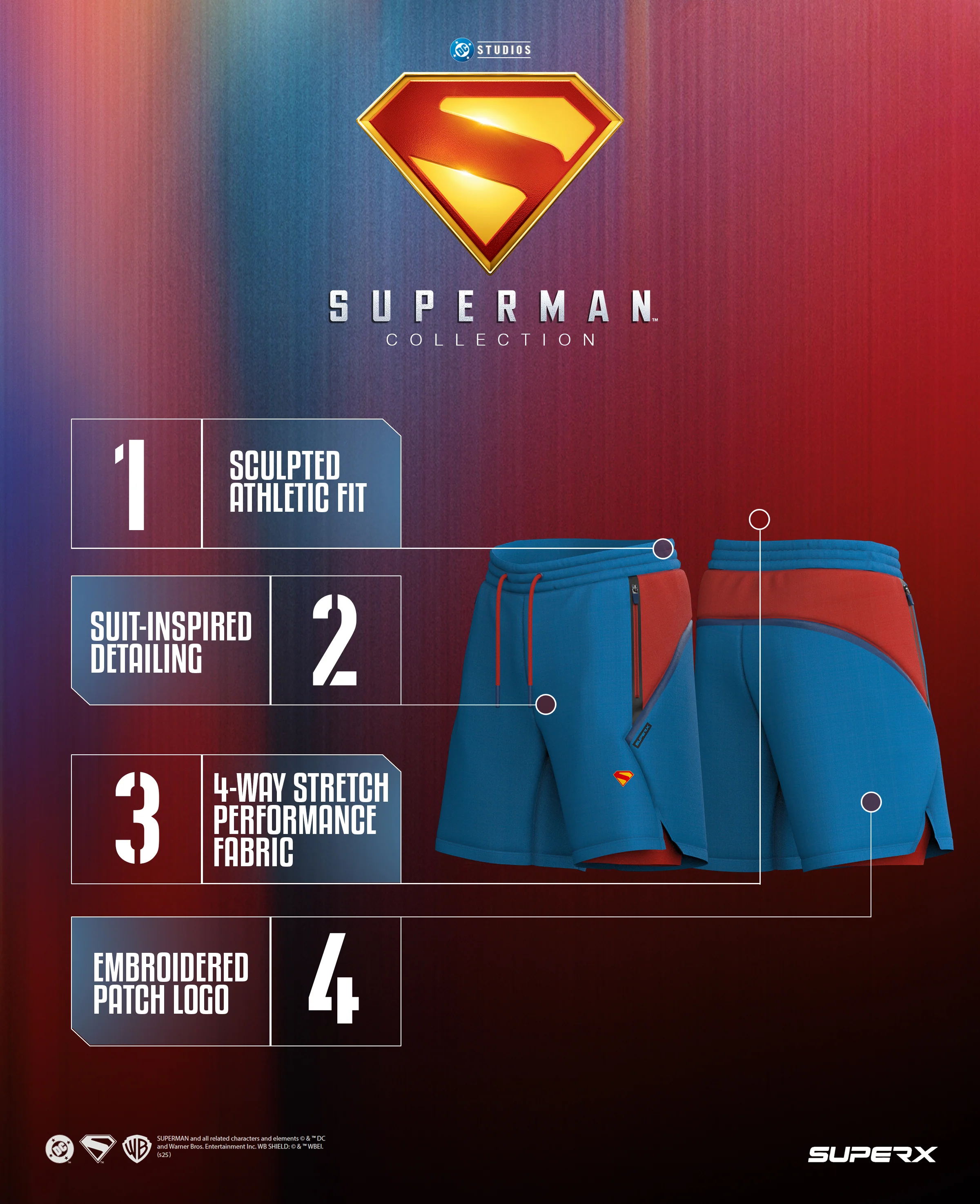 SUPERMAN Performance 7" Shorts w/Liner - Image 8