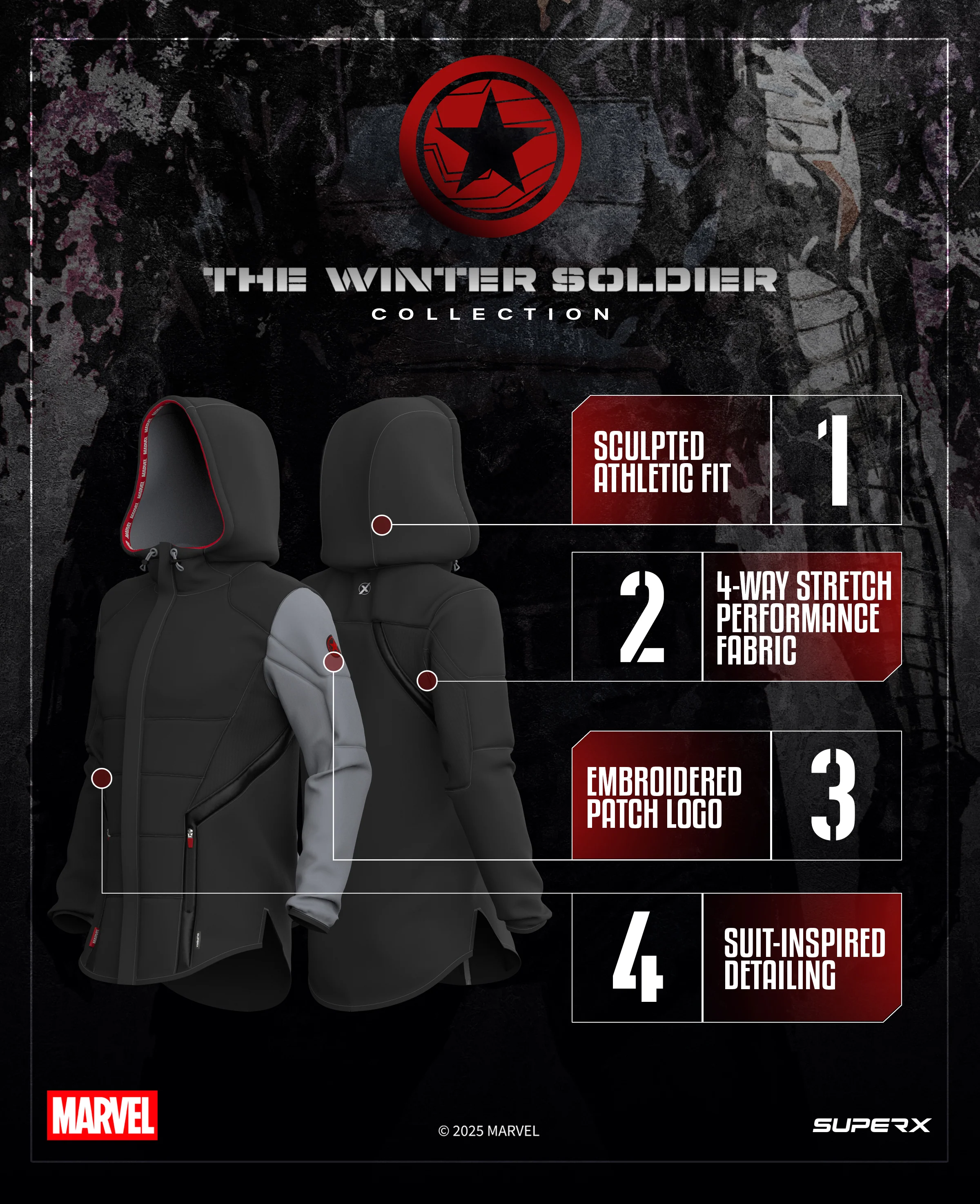 Marvel's WINTER SOLDIER Limited Edition Performance Hoodie 1 of 500 - Image 2